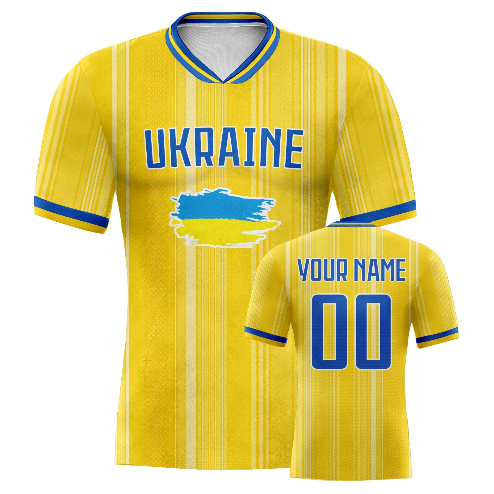 

Custom Ukraine Football Jersey Personalized Soccer Team Shirt with Name Number Soccer Jerseys for Men Women Boys Girls Fans