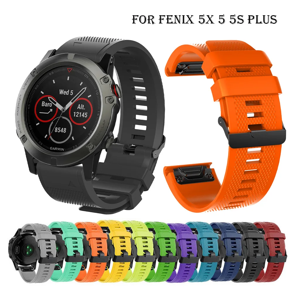 26 22mm Quick Release EasyFit Silicone Band Strap For Garmin Fenix 7 7X 5 5X Plus 6 6X Pro Bracelet For Coros VERTIX/VERTIX 2