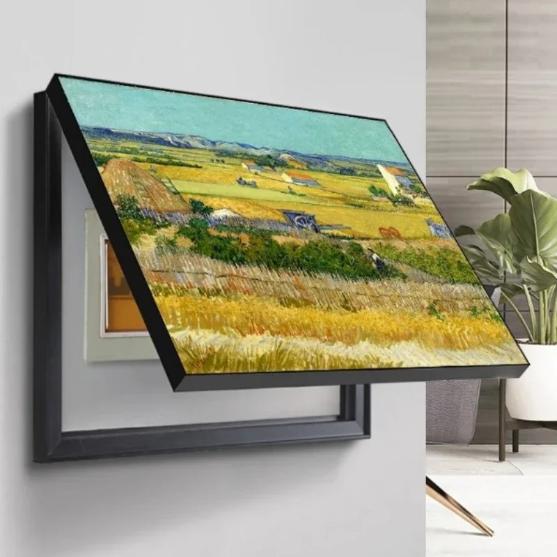 Monet Electric Meter Box Decoration Painting, No Punching, Van Gogh Oil Painting, Living Room Electric Switch Wall Painting