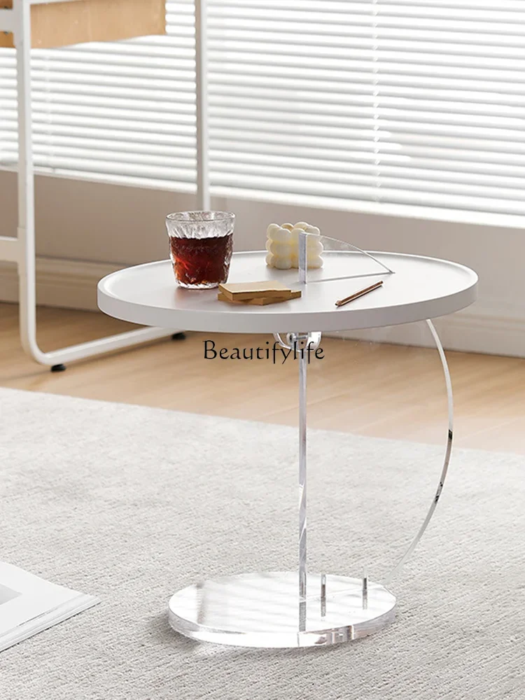 

ld25 Nordic light luxury acrylic sofa small side table simple living room round coffee table bedroom transparent