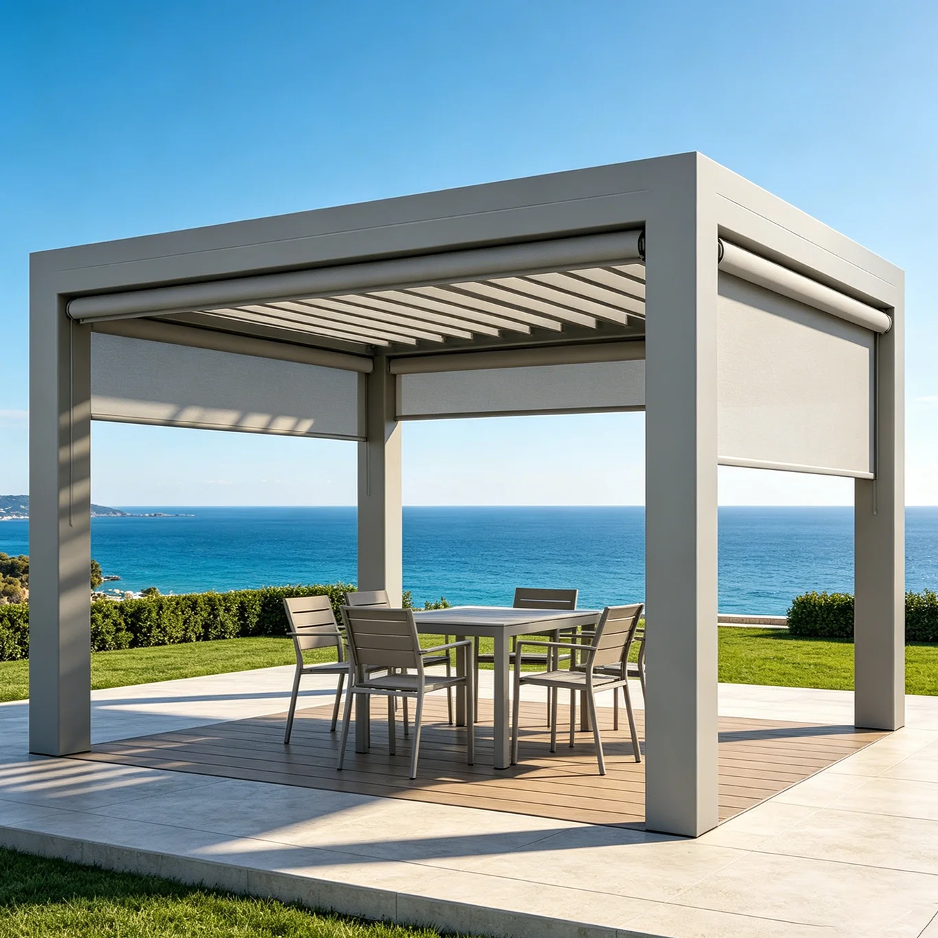 Bioclimatique Pergolas Aluminium System Premium Outdoor Structures & Shade, Heavy Duty Outdoor Garden Gazebos