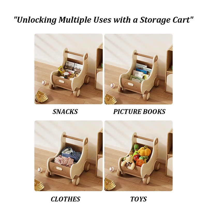 Children Banana Shaped Toys Storage Cart Home Clothes Sancks Books Building Blocks Organizer Shelves Puzzle Mobile Storage Wagon