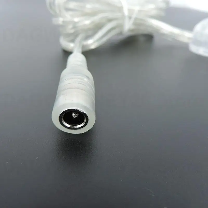 2pin 22AWG transparent DC Female 12V 5V 5.5x2.1mm Power adapter extend Cable led Light Switch button connector neon lamp U26