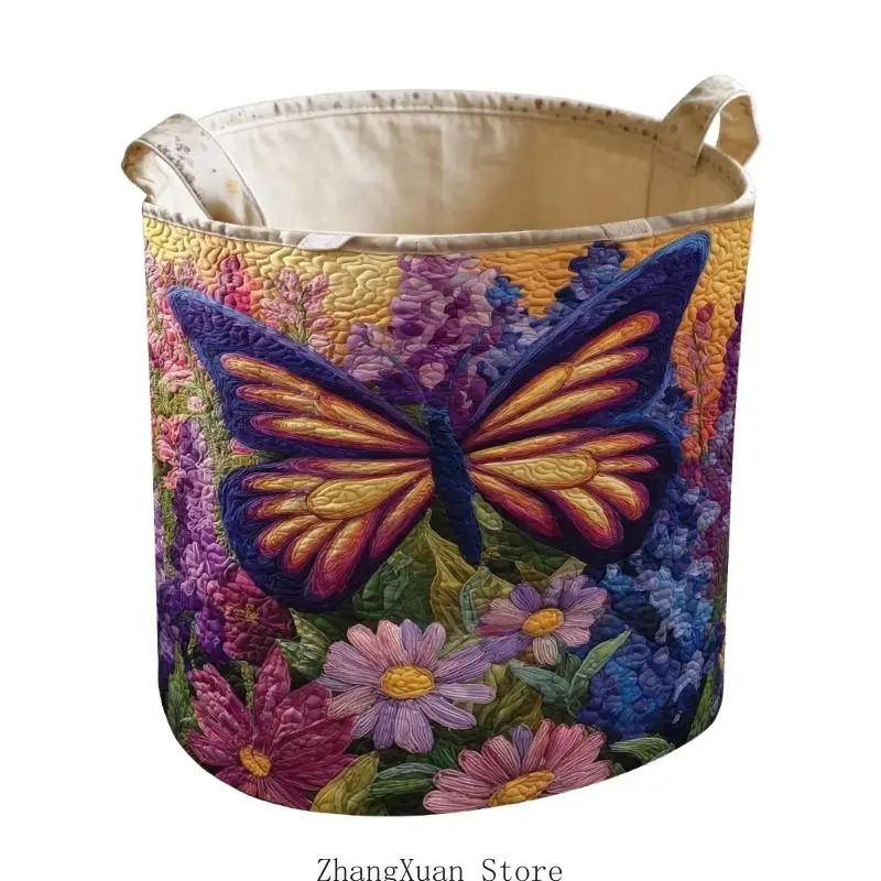 Eleganter Schmutzwäsche-Organizer mit Blumenmuster und stabilen Griffen, waschbar, 3 x – Detail 9