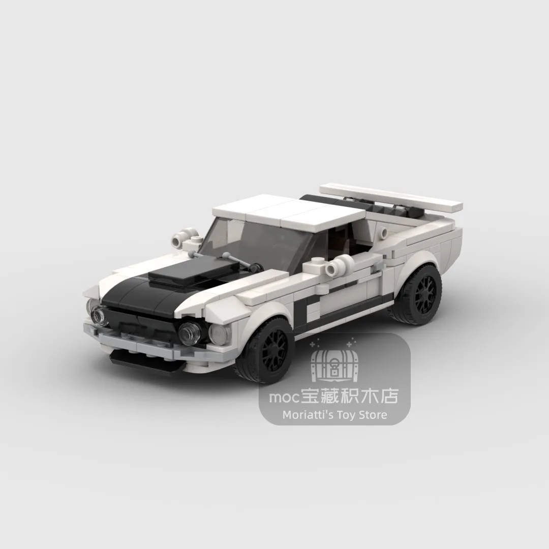 

MOC Ford 1969 Mustang BOSS racing sports car Vehicle Speed Champion Racer Building Blocks Brick Creative Garage Toys for Boys