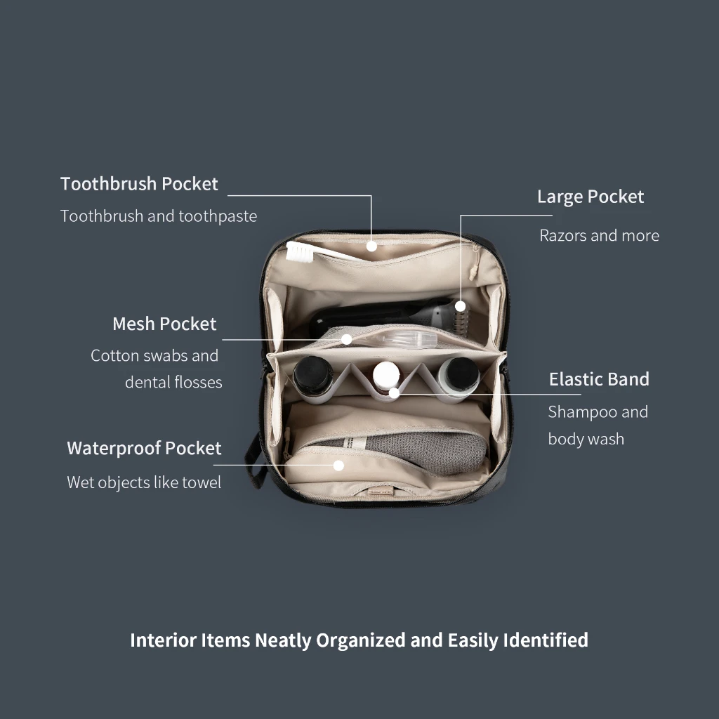 PGYTECH 워시 파우치 남성용 세면 용품 가방, 방수 Dopp 키트 세면 용품 및 화장품 용 여행 메이크업 가방 주최자