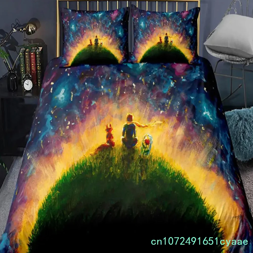Anime Little Prince Le Petit Prince Bedding Set Boys Girls Twin Queen Size Duvet Cover Pillowcase Bed Kids Adult