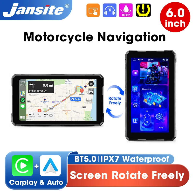 jansite-portable-6-inch-screen-rotation-motorcycle-carplay-gps-navigation-bt50-android-auto-digital-dashboard-moto-monitor