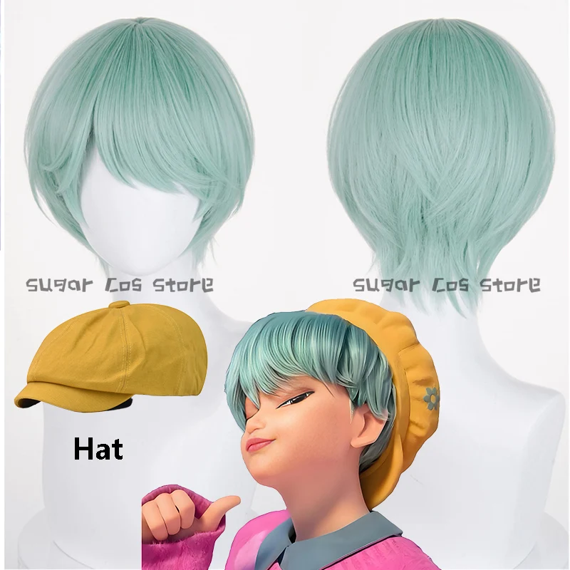 أنيمي KPop شيطان الصيادين ساجا بنين طفل ساجا شعر مستعار تأثيري قبعة كوريا Kawaii بنين النعناع الأخضر Y2K مقاومة الشعر حفلة الهالوين
