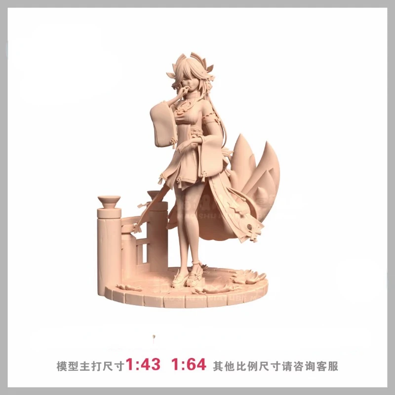 Gioco Anime periferiche figura Genshin Impact Yae Miko 1/64 1/43 resina bianco modello GK modello incolore Classic hand do