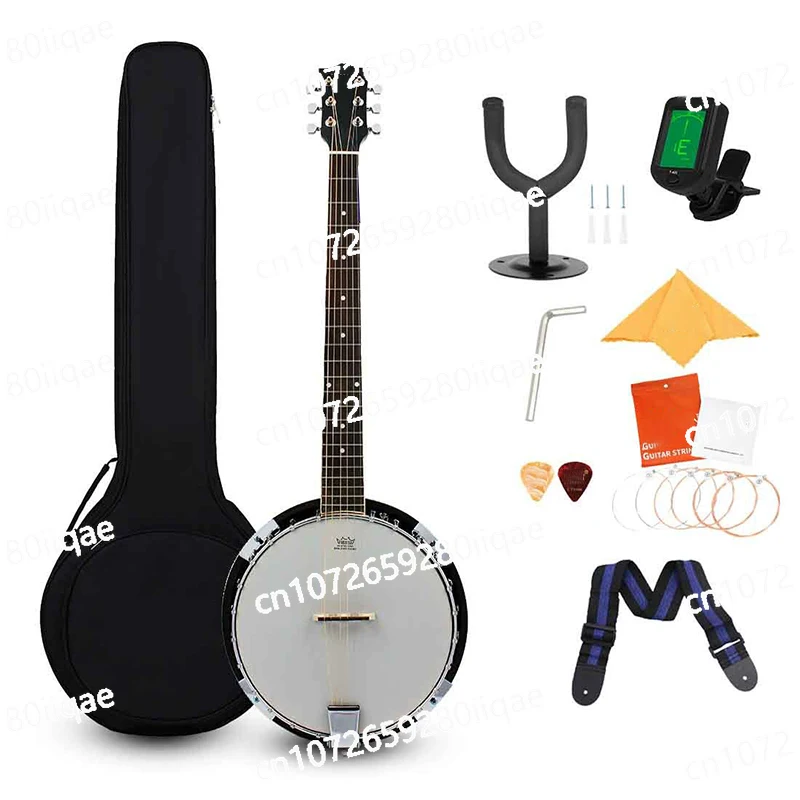 6 Strings Professional Practice Playing Beginners Sapele Wood Western Folk String Instruments Set with Bag