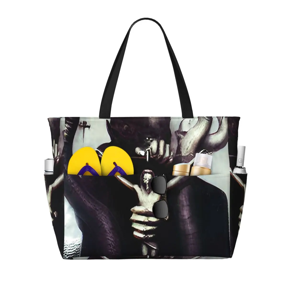 

HR Giger Satan Beach Tote Bag Sport Gym Yoga Duffle Large Tote Bag Women Travel Bag Fitness bag