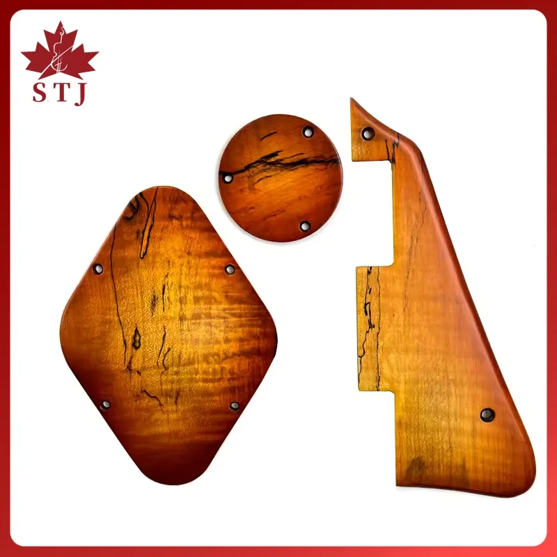Hand-made Maple Holz Gitarre Schlagbrett & Carbon-faser-hinter Abdeckung Schalter Hohlraum Abdeckung