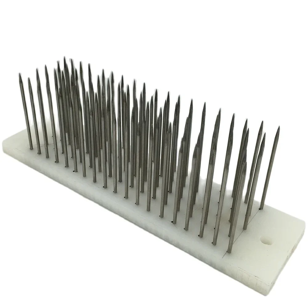 

1pc 30cm White Hair hackle with 100 pcs needle for comb machine weft haaknaalden crochet locks braids hook set wigs wig agulha