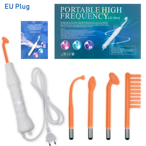 Imagen 2 del producto Dispositivo de varita para el cuidado de la piel Facial de alta frecuencia, herramienta de tratamiento del acné, dispositivo de cuidado del cabello HF, Kit profesional con caja de regalo, 4 Uds.