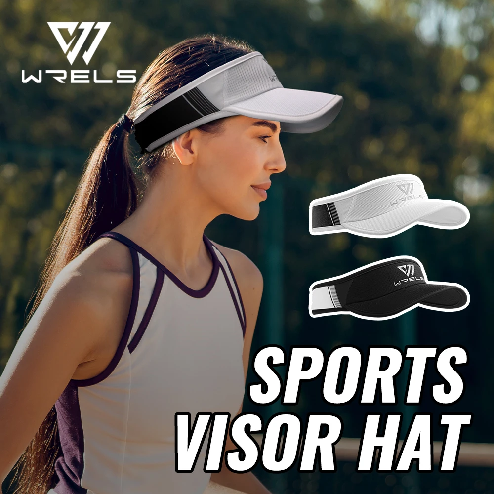 Visera Deportiva WRELS, Ligera, de Secado Rápido, Plegable y Elástica, para Correr, Tenis, Golf, Visera Tipo Gorra de Béisbol con Parte Superior Abierta