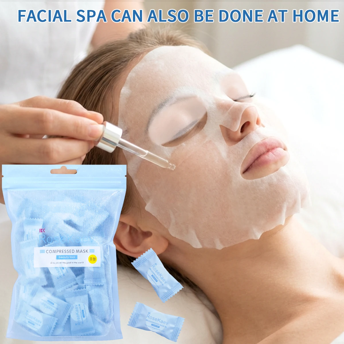 70 Disposable Compressed Facial Masks, Used as Hydrating Essence for Face, Suitable for All Skin Types, Individually Packaged.