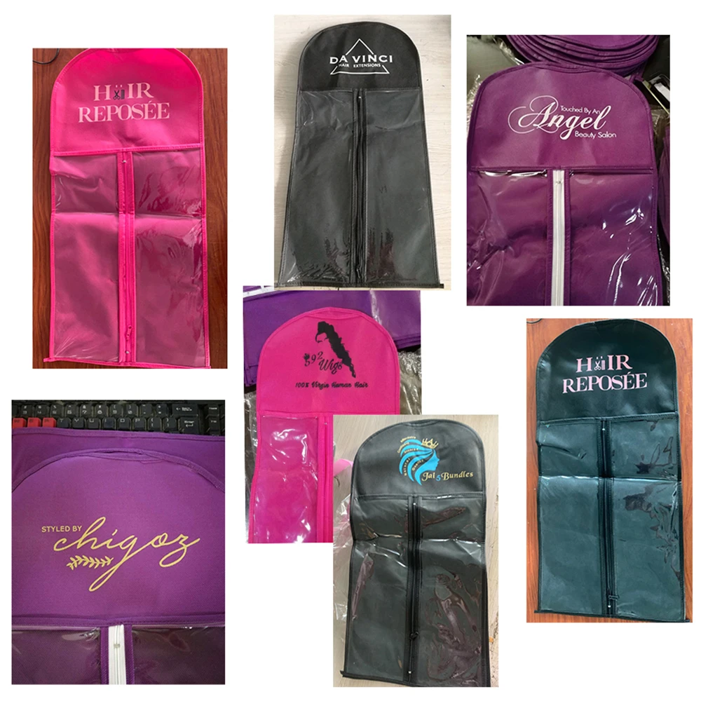 

Wig Storage Bag with Hanger Hair Extensions for Hair Salon Travel Wig Case for Wigs And Accessories Customized logo Contact Us