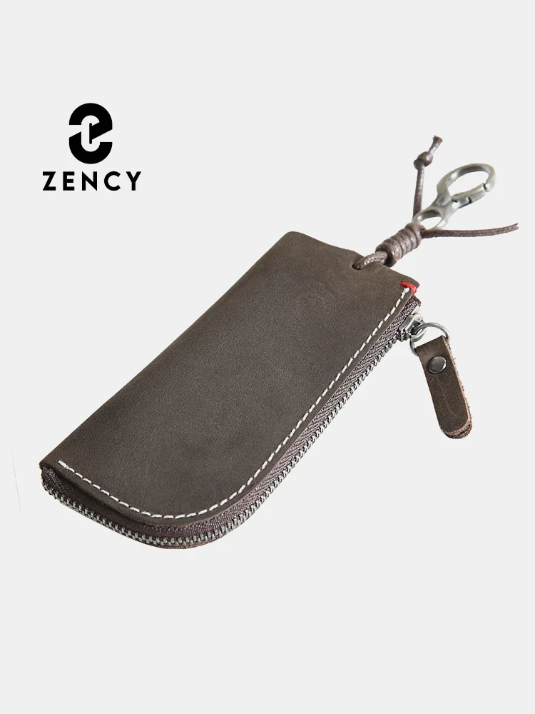 Zency Retro Genuine Leather Unisex Car Key Holder Small Key Case Bag Housekeeper Keys Organizer Retro Purse