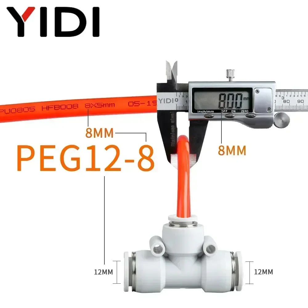 5 pz 4 MILLIMETRI 6 MILLIMETRI 8 MILLIMETRI Pneumatico Aria A Sgancio Rapido Push in Connettore Tubo di Raccordo Tee Uguale Riduzione Tubo Tubo Connettori 10 MILLIMETRI 12 MILLIMETRI