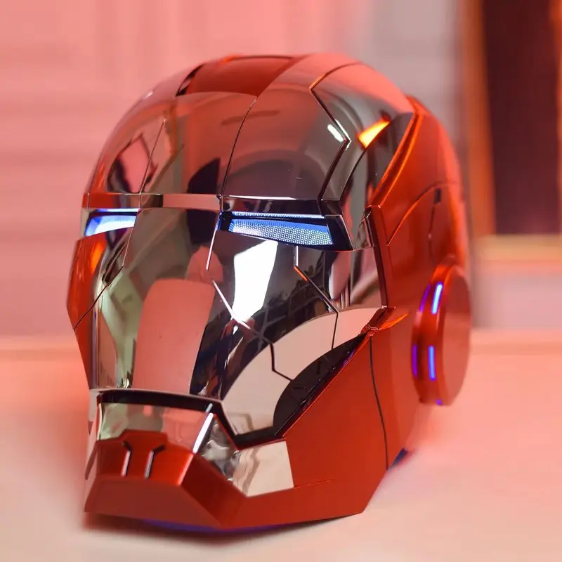 New Autoking 1:1 Mk5 Iron Man Helmet Cosplay English Voice-Activated Eye Glow Model Toy Adult Electric Wearable Christmas Gift