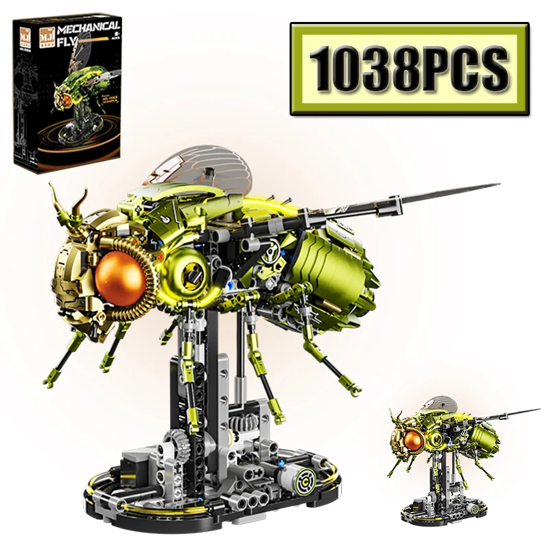 

MOC 1038PCS Creative Animal Series Mechanical Fruit Fly Building Block Set Model Puzzle Toy Home Decor Birthday Gift