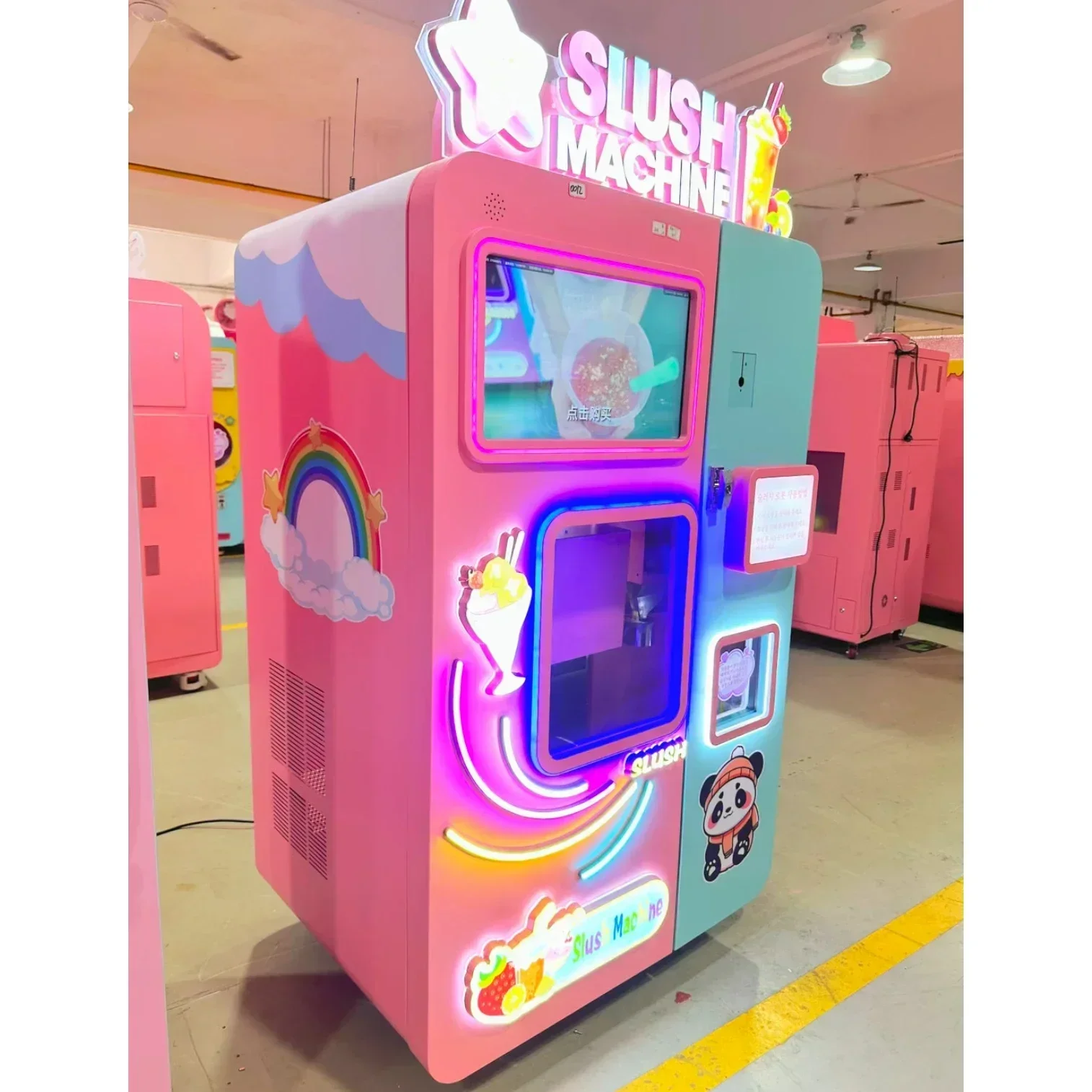 Soft Softy Snowflake Mobile Snack Unmanned Commercial Automatic Making Snow Flake Ice Cream Vending Machine