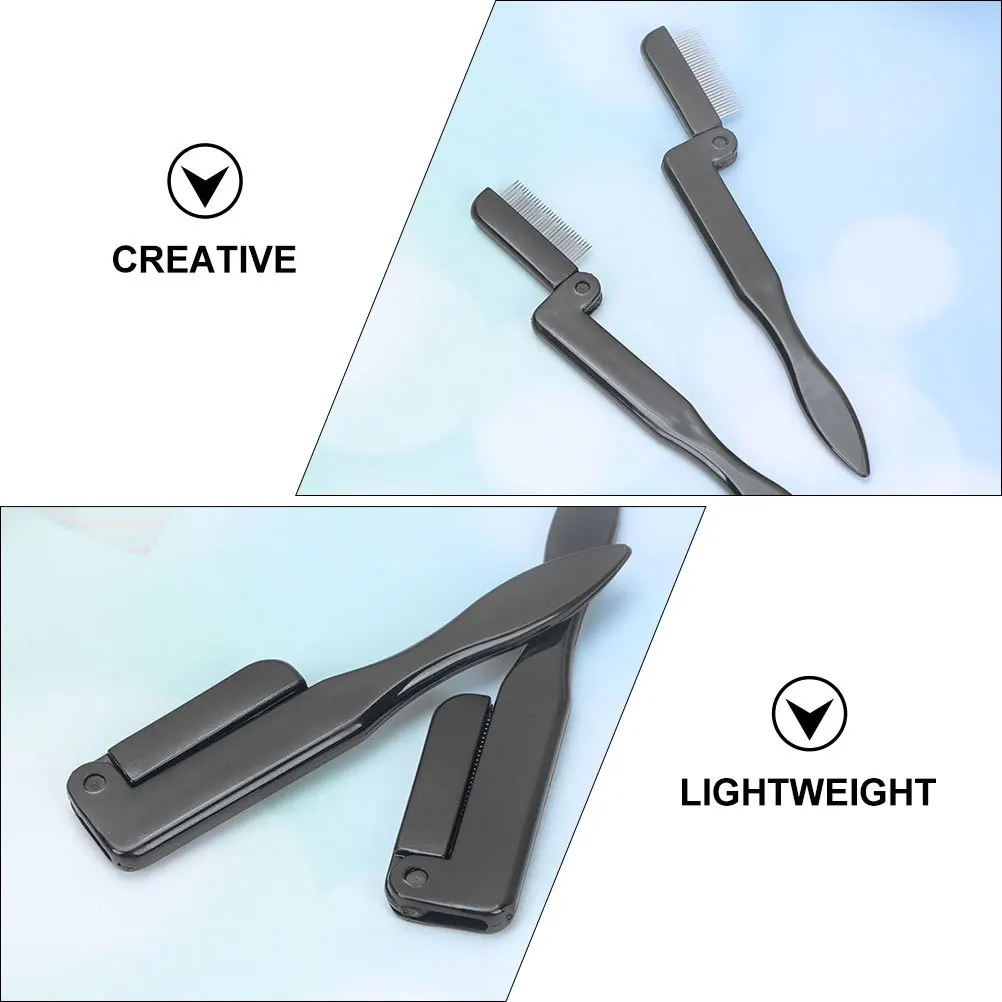 Brosse à sourcils pliable, peigne de maquillage, outils de toilettage, Compact et léger pour voyage, usage professionnel à domicile, 4 pièces