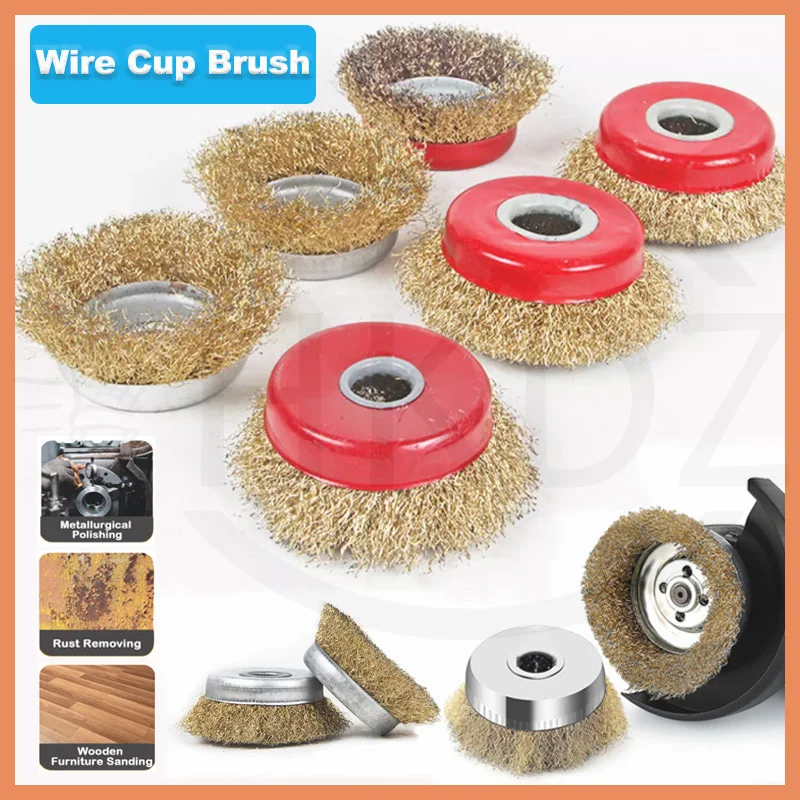 Angle Grinder Steel Wire Brush Grinding Derusting Deburring Polishing Cleaning Steel Wire Wheel Copper Plated Steel Wire Brush