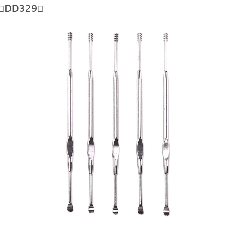 1 قطعة منظف الأذن المحمول برأس مزدوج ملعقة أذن حلزونية أدوات تنظيف الأذن #3