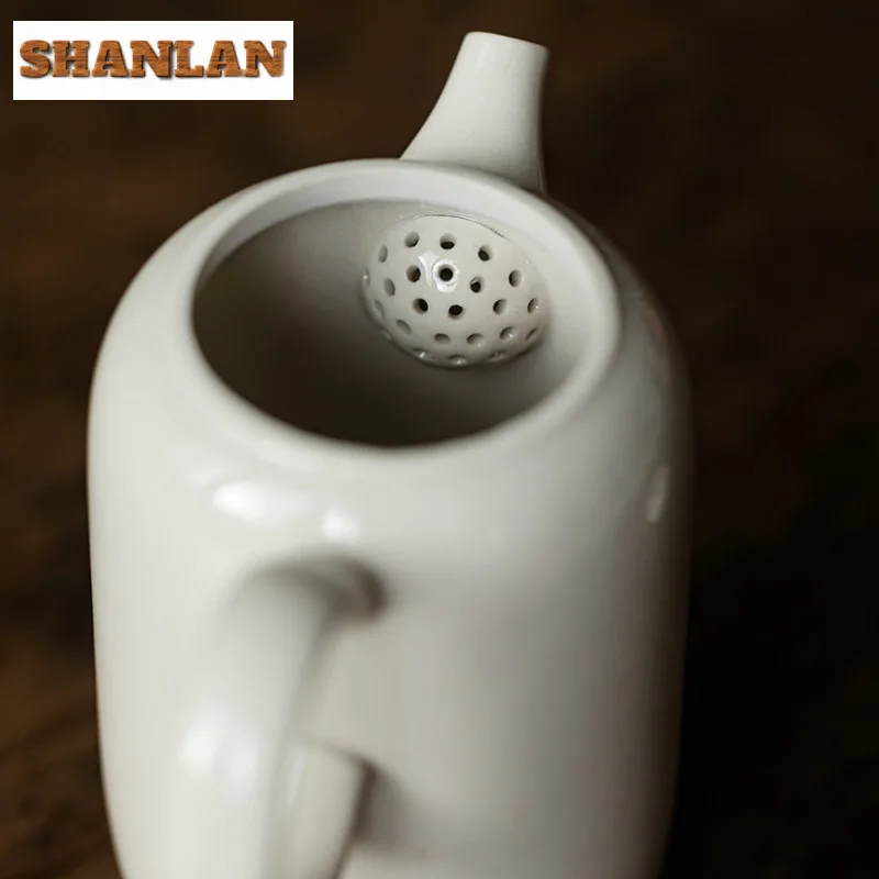 165ML Plant Ash Gray Glaze Teapot Creative Tea Infuser Pot Tea Maker Kettle With Ball Hole Teaware Accessories Decoration Craft view 5