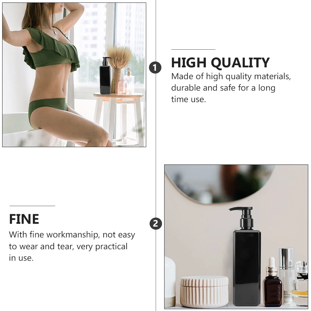 

2 Pcs Shower Gel Plastic Bottle Shampoo Dispenser Container Automatic Lotion Pump Bottles Travel Size Pet for Body Wash with