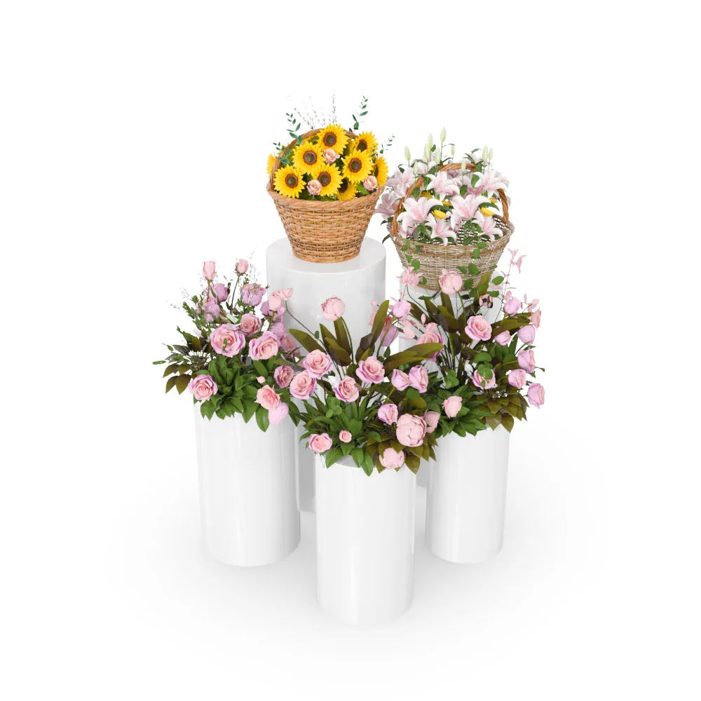 Acrylic wedding dessert round column high-end display white cylindrical disassembly decorative