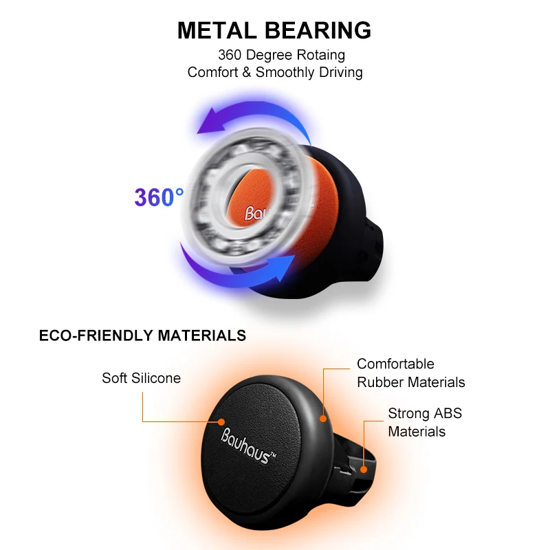 Автомобильный поворотный усилитель рулевого колеса, автоматическая ручка-спиннер, вращение на 360 градусов, универсальный силиконовый шариковый
