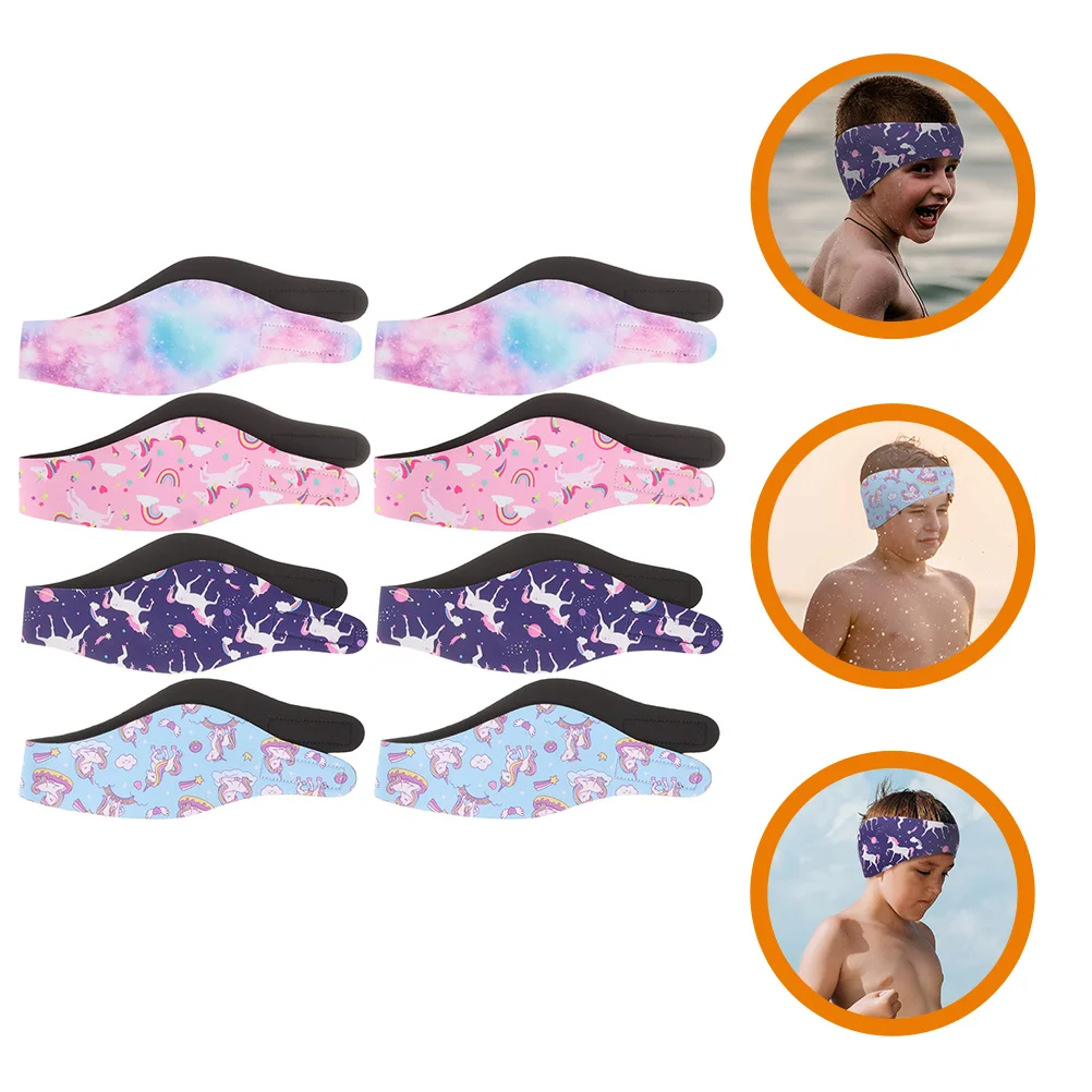 8 Pcs Adults Swim Swimmers Headbands Swimming Ear Plugs for Kids Diving Earplugs Adjustable Water Sports