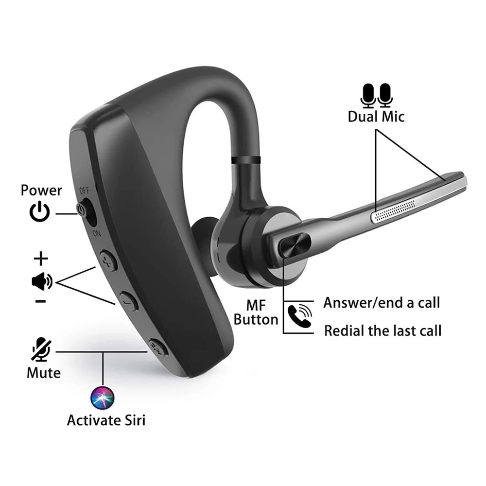 Imagem -03 - sem Fio Bluetooth Headconjunto 5.0 Fones de Ouvido com Redução de Ruído Fone de Ouvido com Microfone Duplo Apt-x hd Adequado para Todos os Telefones Inteligentes Mais Recentes Cvc8.0 K10