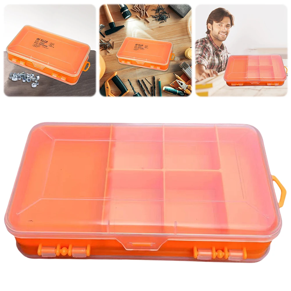 Plastic Double-Side Tool Box Storage Tool Case Compartment Hand Tools Storage Boxes Transparent Multifunctional for Small Things