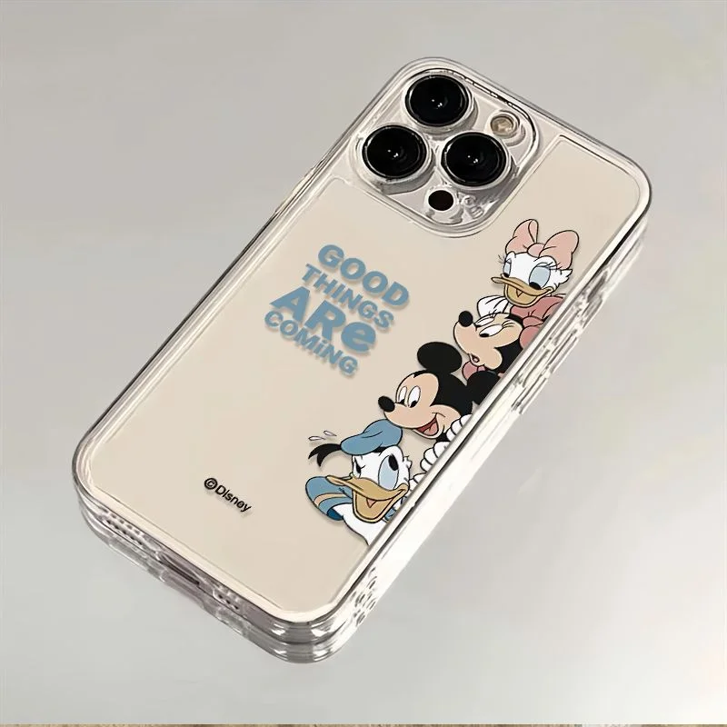 Cartoon Mischievou Minnie Mickey Daisy Donald Duck Side Probe Phone Case For iPhone 11 12 13 14 15 16 17 Pro Max Plus Air Cover view 5