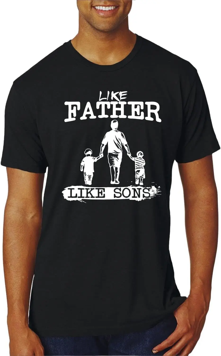 Like Father Like Sons Boy Dad Daddys Boy Gift Father's Day Mens Premium Tri Blend T-Shirt