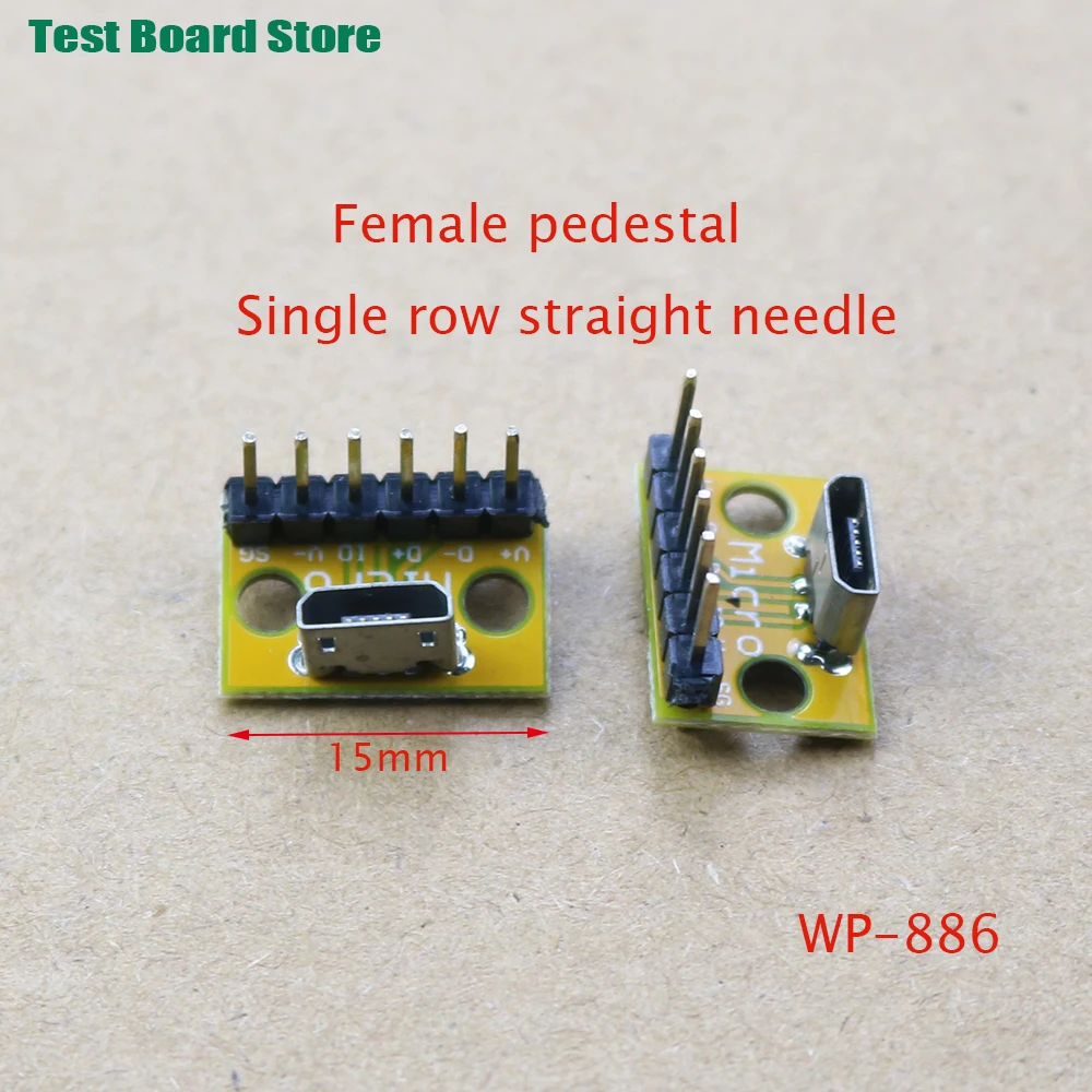 Papan Ujian 1Pcs USB MicroUSB Micro Type C สำหรับท่านชายหญิงหัวเชื่อมต่อ PCB Converter อะแดปเตอร์ Breakout 180องศาแนวตั้ง