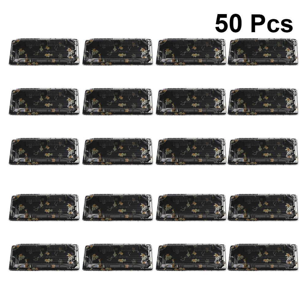 

50pcs Sushi Carry Out Boxes Thickened Disposable Food Containers Eco-Friendly Heat Resistant For Takeout Snacks Hamburgers