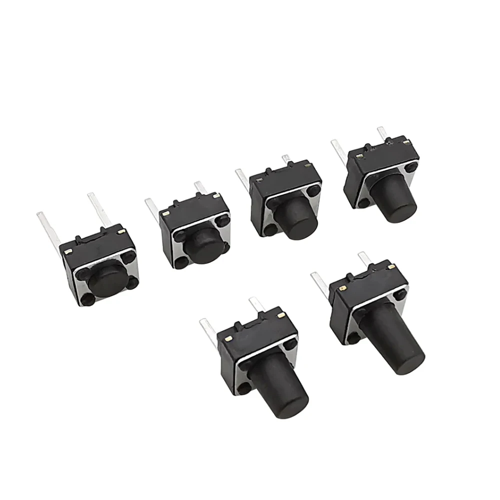 50/100Pcs 6x6mm Tactile Switch 4.3/5/6/7/8/9mm 2 Pin Tact Push Button Micro Touch Push Button DIP Switch