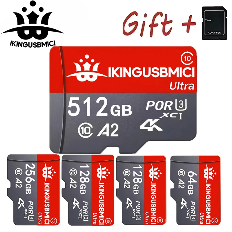 Tarjeta Micro SD de Alta Velocidad de 512 GB, Clase 10, Tarjeta de Memoria TF/SD Mini para Cámara, Teléfono, Computadora - Opciones de 64 GB y 256 GB Disponibles, Foto Vi