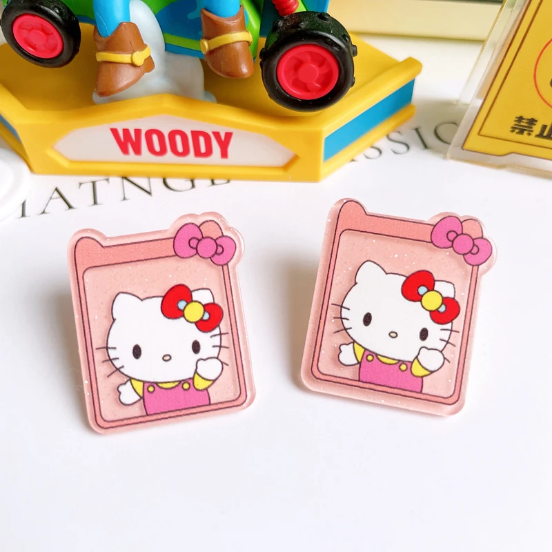 10 Pcs New Kawaii Cartoon Animal Kitten Peach Heart Series Acrylic Scrapbook Diy Jewelry Children Gift Hairpin Accessories A102