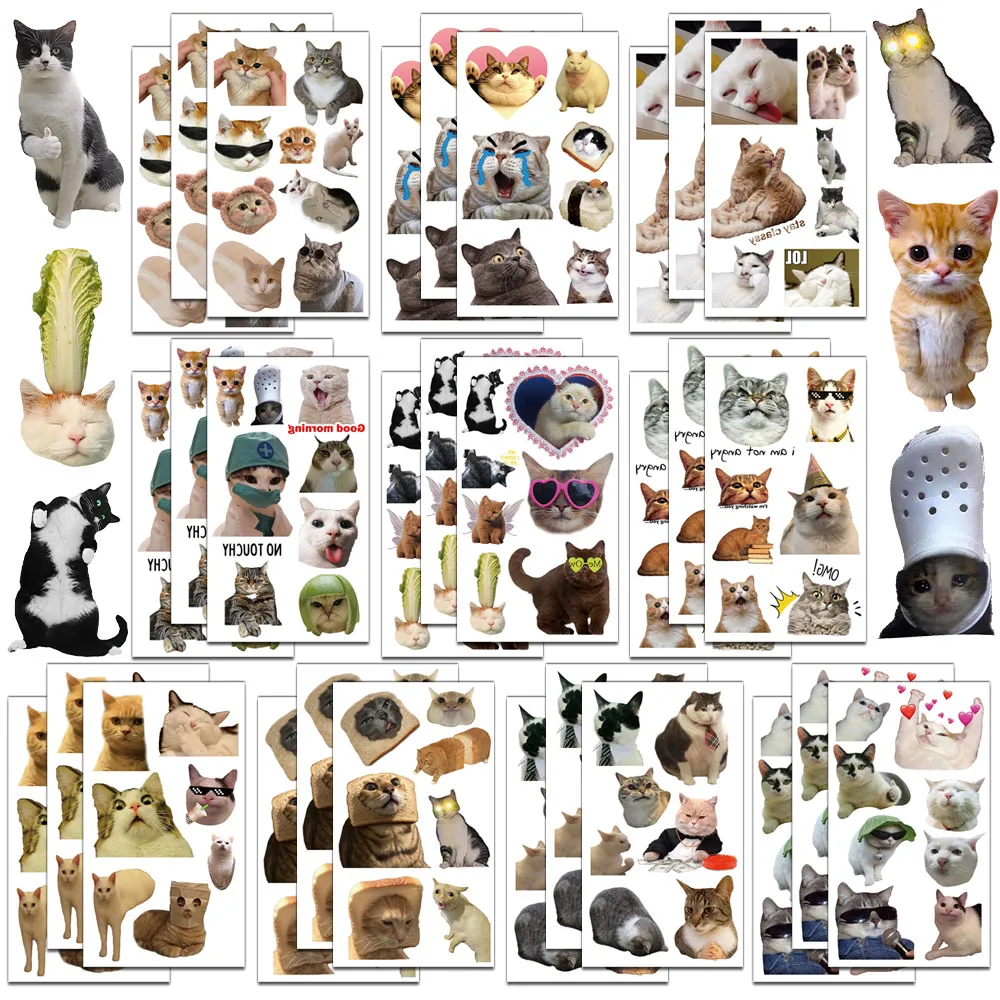 Autocollants de tatouage chat mignon créatif, 10 pièces, Simple, étanche, Durable, bras, dos, cadeau, visage de fête, décoration