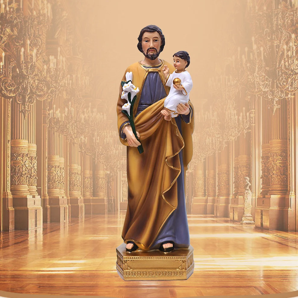 

God Of Saint Joseph Ornaments Christian Baby Jesus Statue Interior Tabletop Decoration Resin Crafts Home Decor