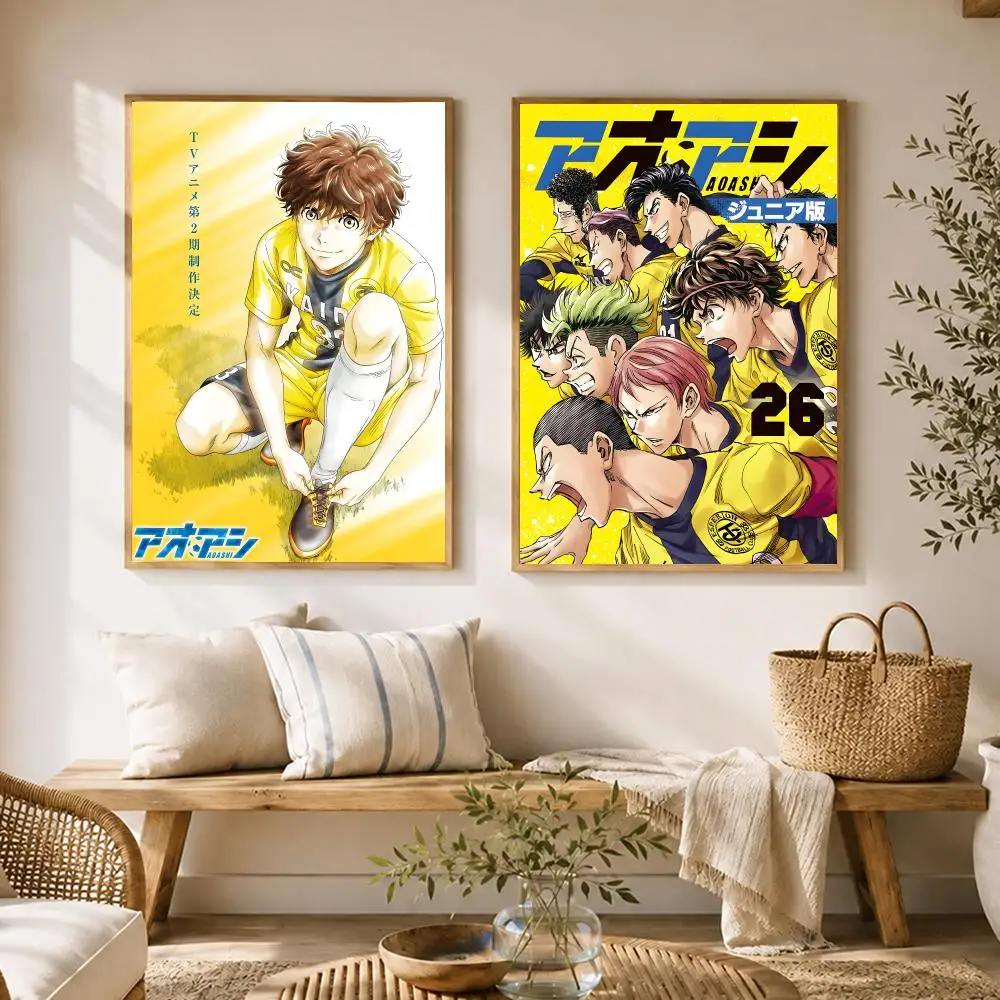 Ao Ashi Soccer Anime Poster HD poster wall art self-stick no-residue for home cafe office great gift