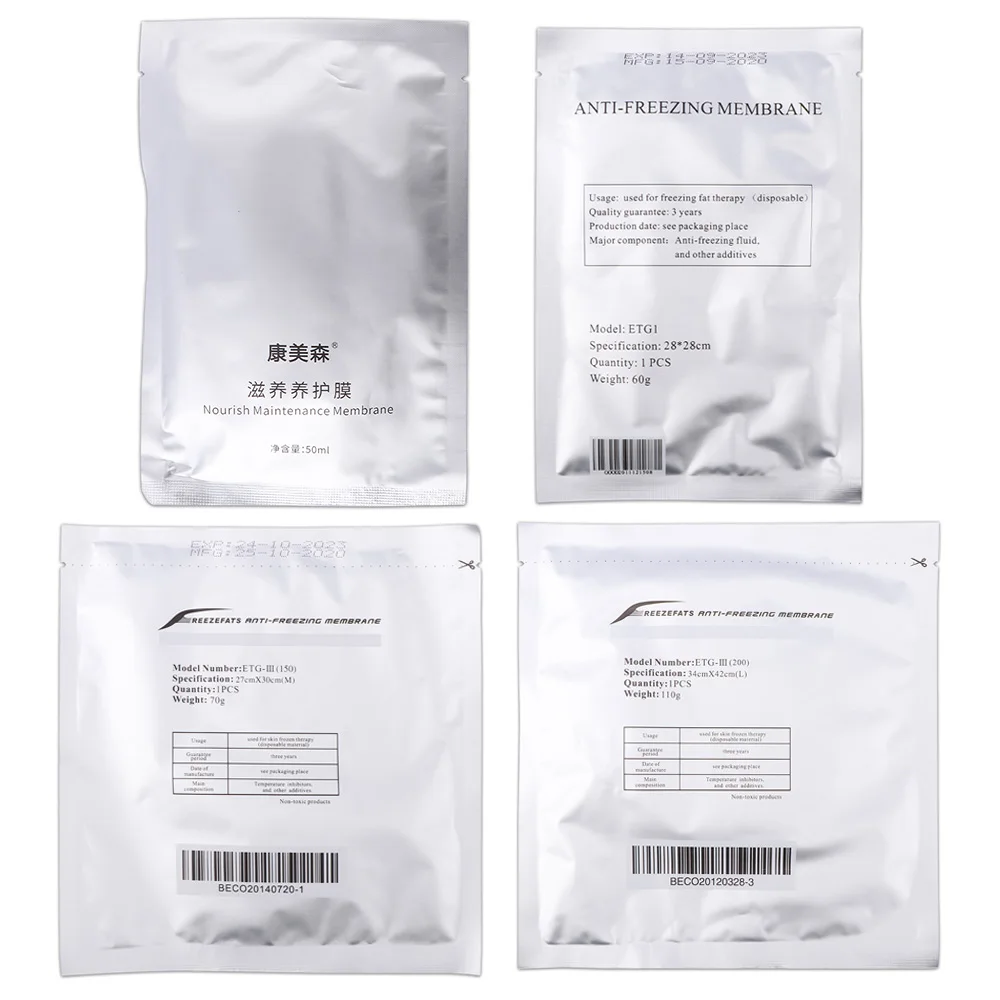 Anticongelante Membranas, Fat Pad for Cryolipolysis, Emagrecimento Lipo Machine, Beleza Saúde, Atacado, 110 70 60 40G, 10 5Pcs