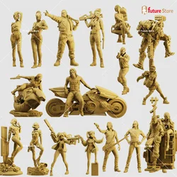 3D Print Miniatures 1/64 1/43 1/35 Punk Roles Soldiers Figure Diorama Creative Mini Scene Props Figurine Model Crafts Decor Toys