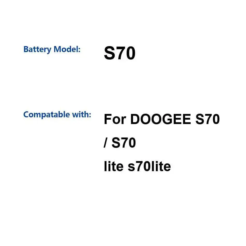 

For Doogee S70 Lite Mobile Phone Battery Fast Charging 5500Mah